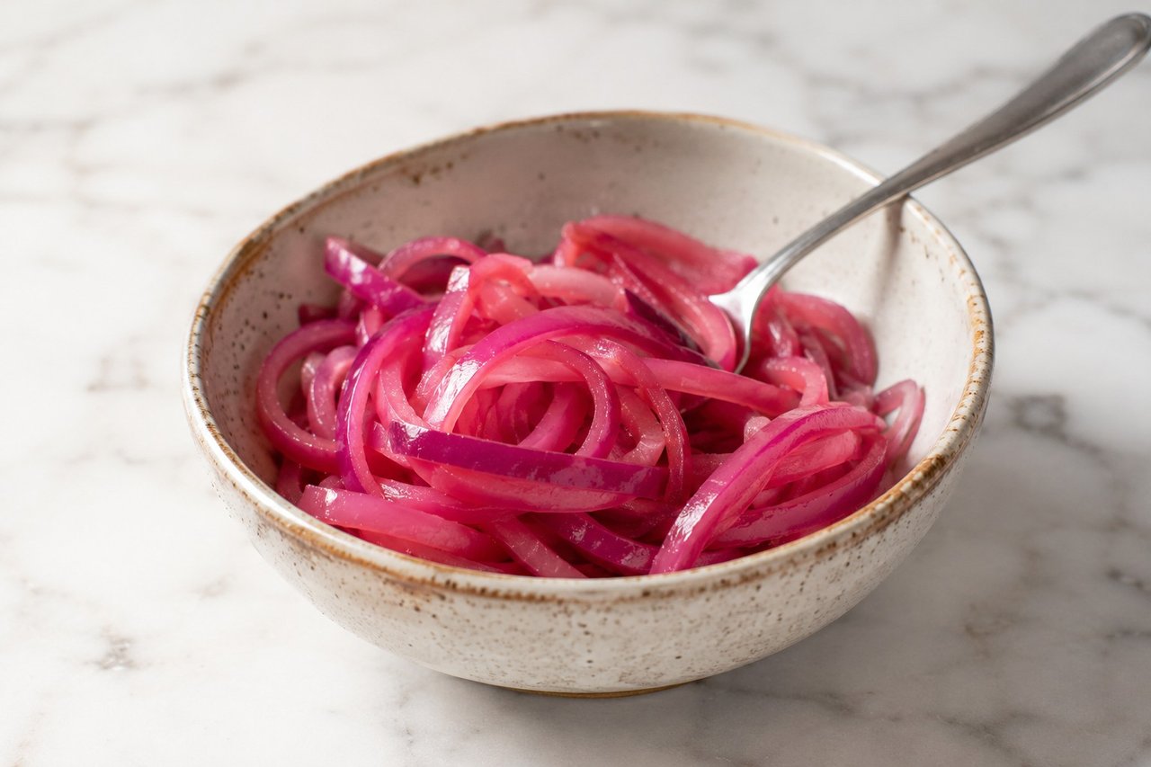 Quick Pickled Red Onions to Brighten a Plain Plate