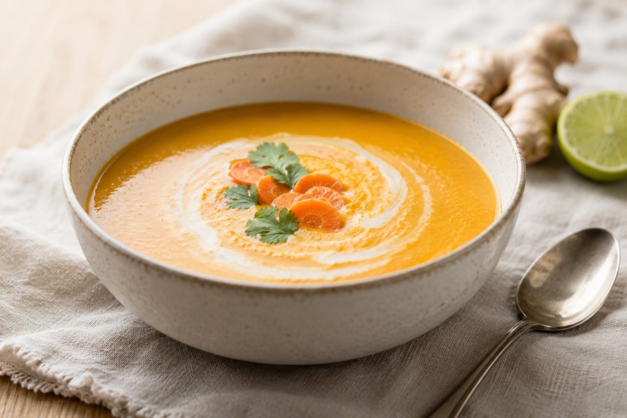 Carrot Ginger Halibut Soup