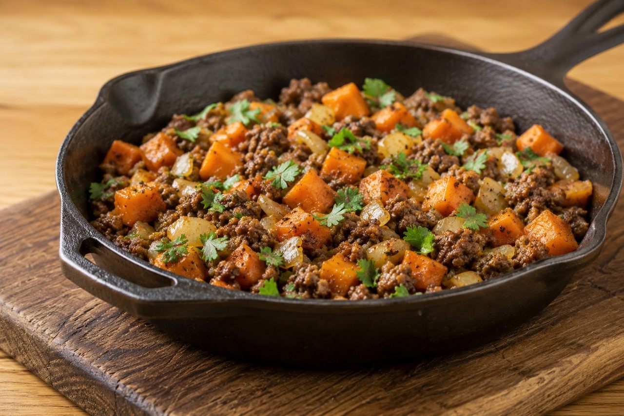 Triple-Meat Sweet Potato Poutine