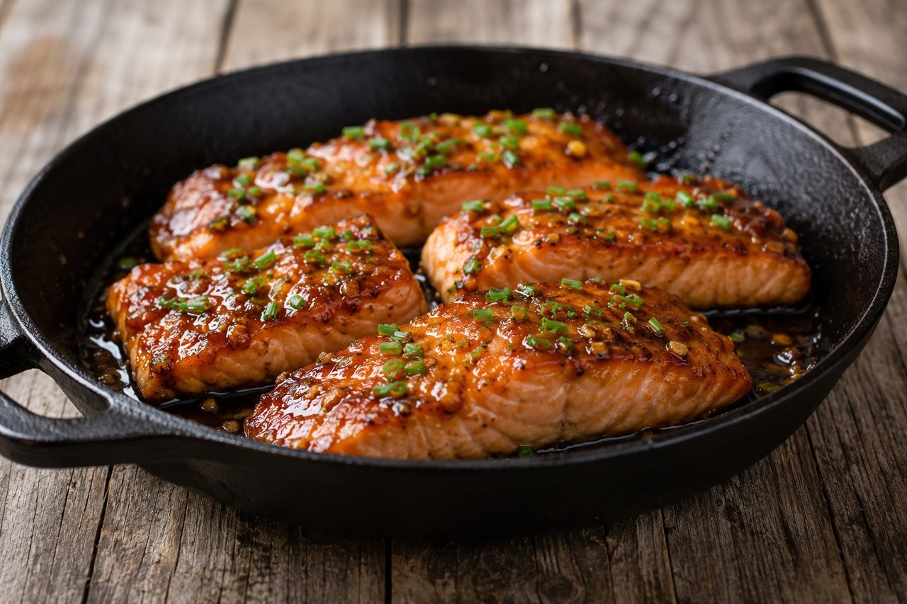 Teriyaki salmon with coconut aminos glaze