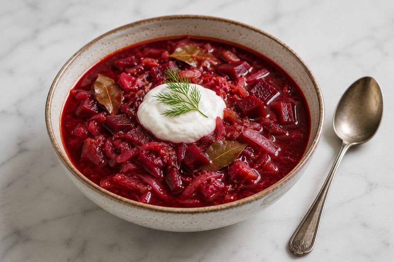 Instant Pot borscht with beets and coconut yogurt