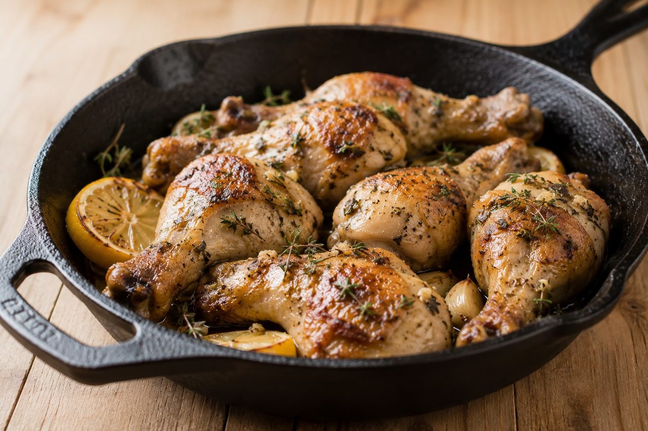 lemon thyme marinated chicken drumsticks baked in the oven
