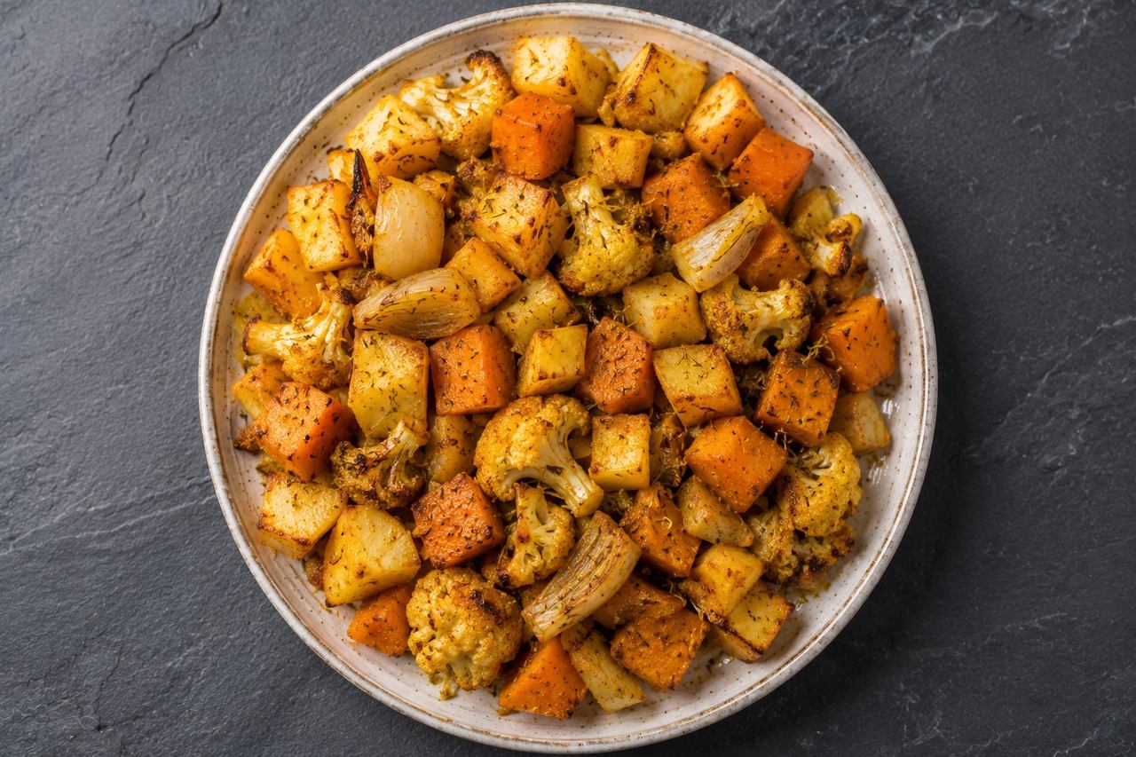 AIP curried roasted vegetables with turmeric and thyme
