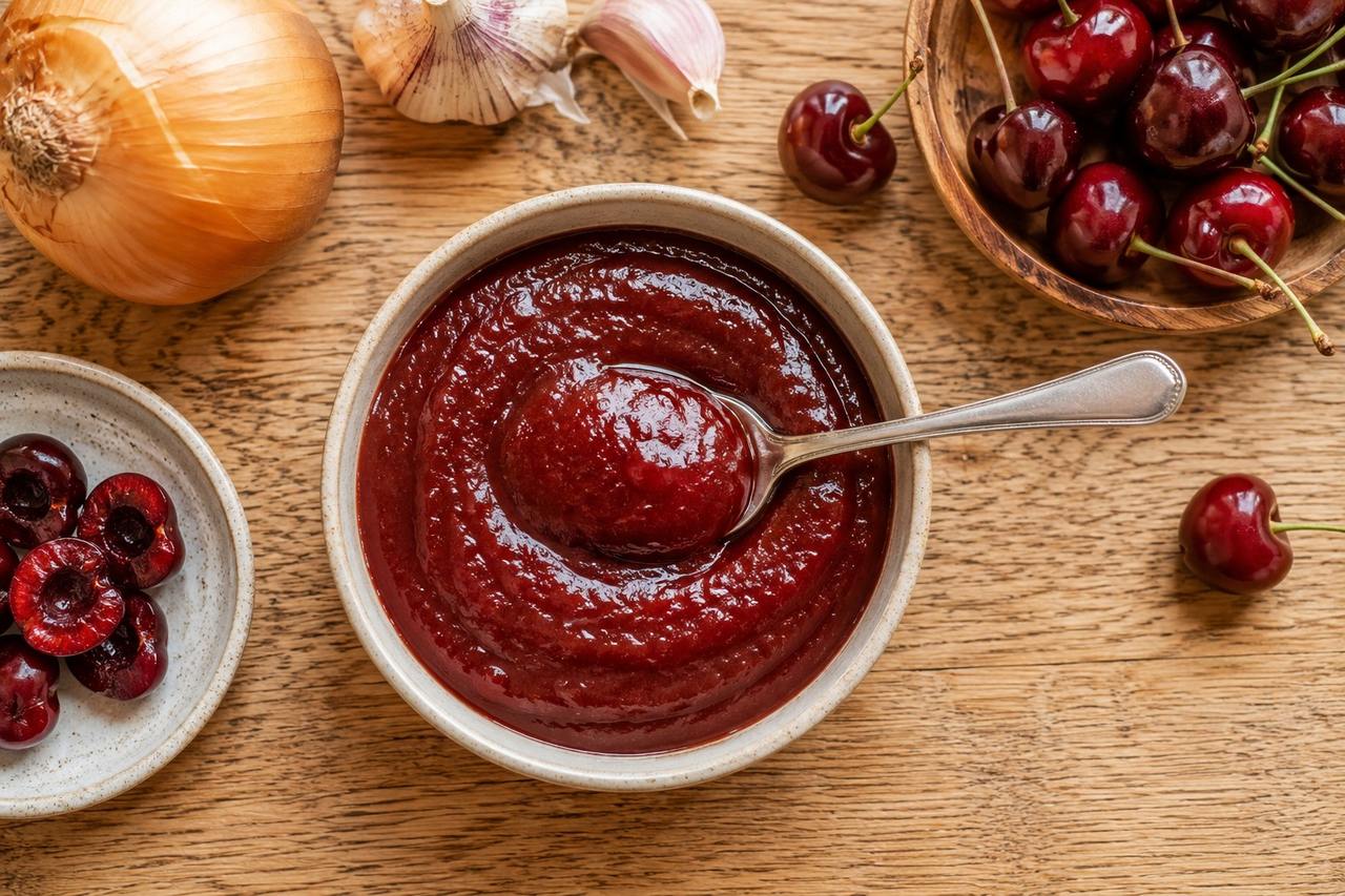 Nightshade-free cherry BBQ sauce: the summer barbecue sauce built from fruit