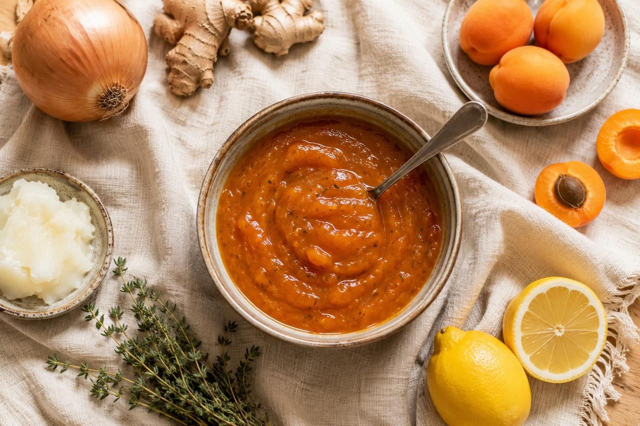 Apricot and thyme BBQ sauce: the fruit-bright glaze for wings and ribs