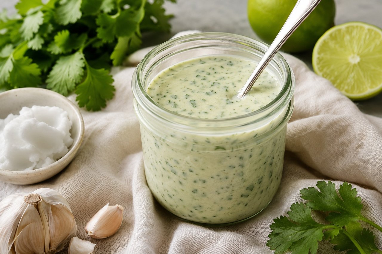 Cilantro-lime ranch dressing: a creamy coconut base for salads and wraps