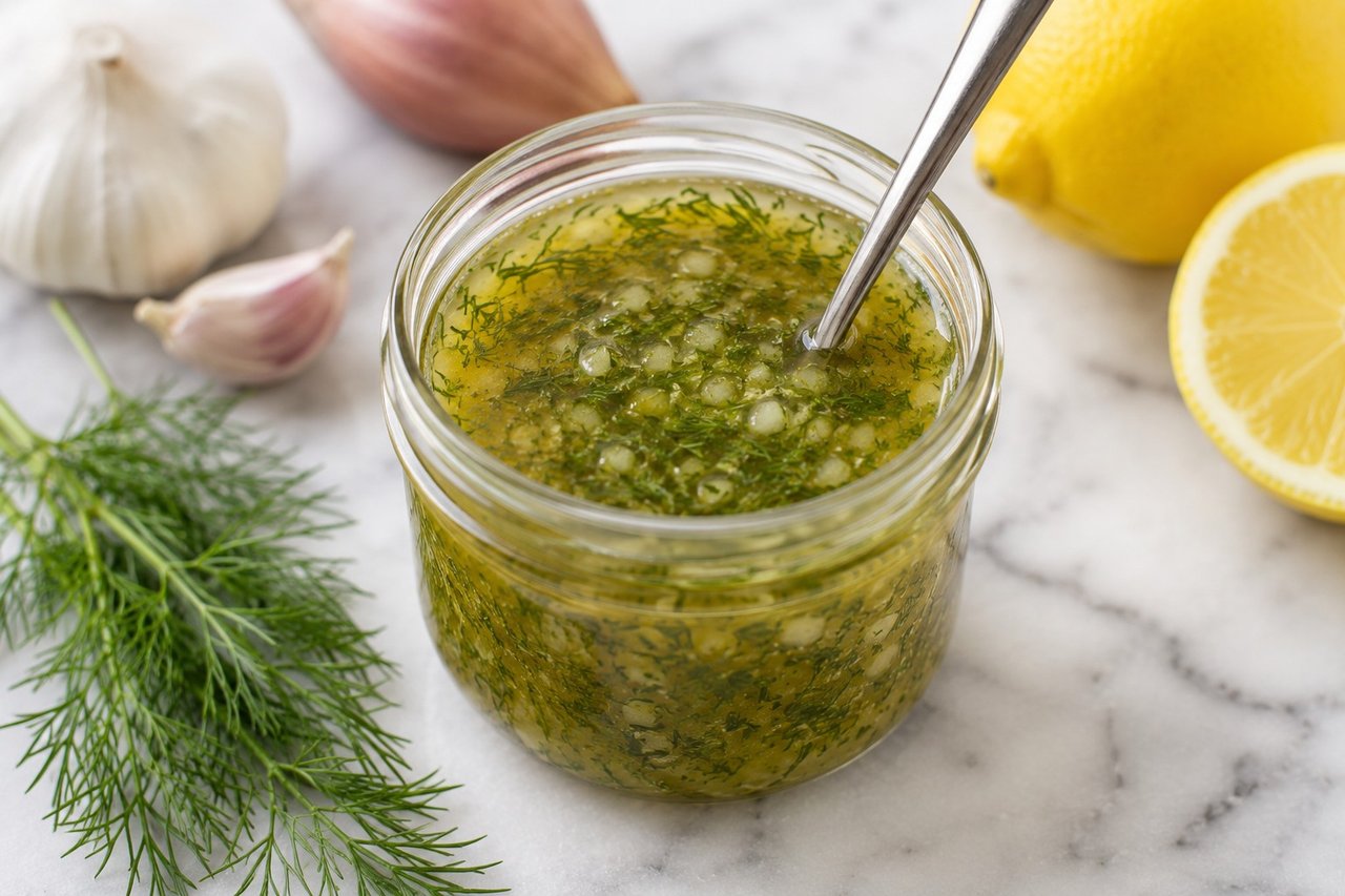 Fresh dill vinaigrette: the herb dressing that makes poached fish worth eating