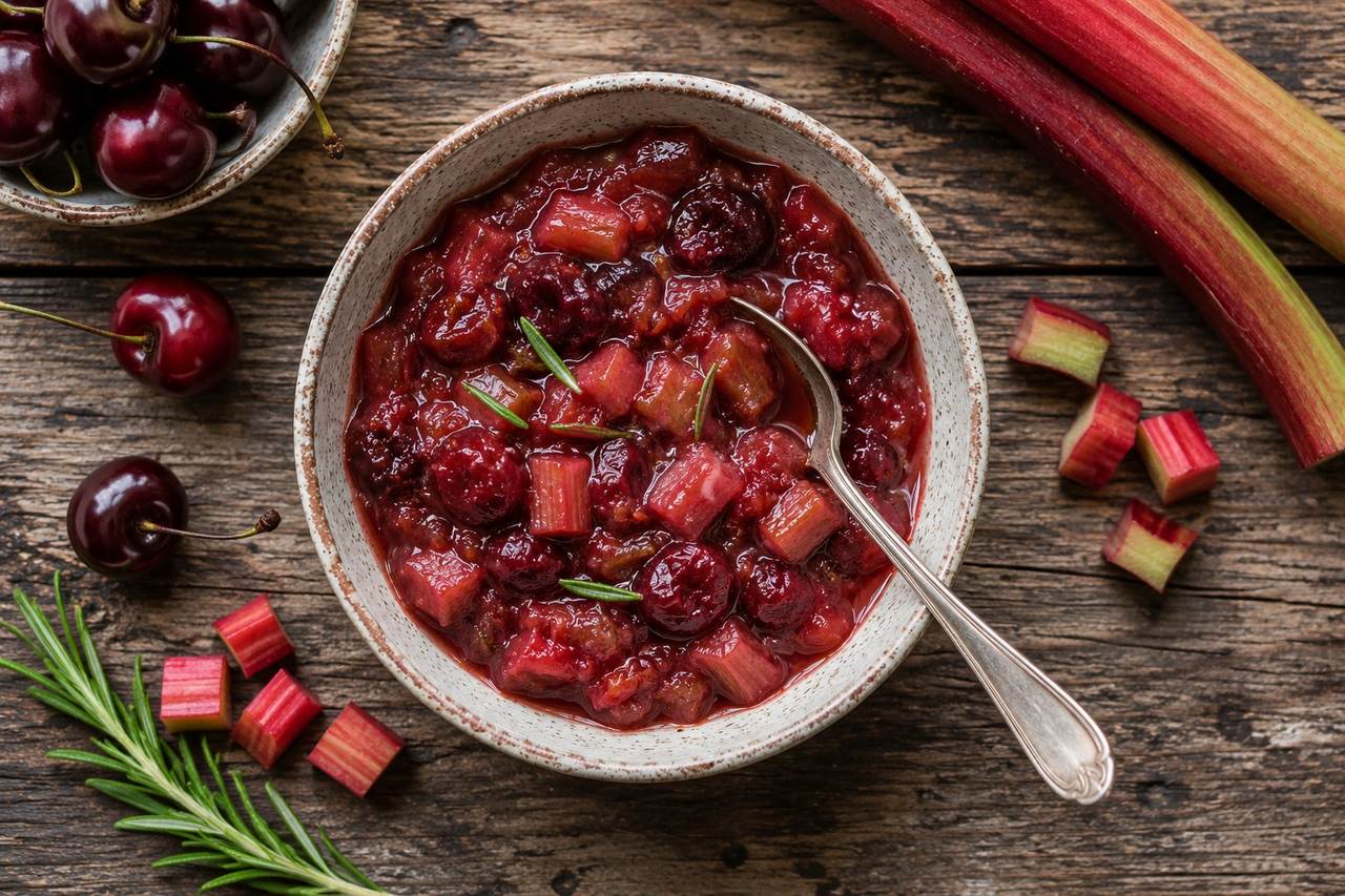 Cherry rhubarb sauce: the tart fruit glaze for roast pork and duck