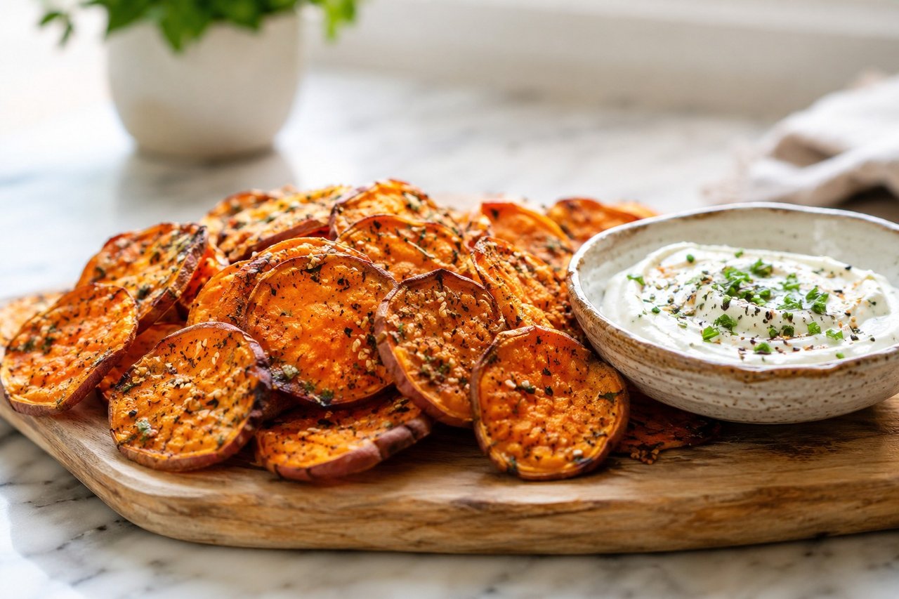 Sweet potato everything bagel chips: the crunch, built for AIP from the start