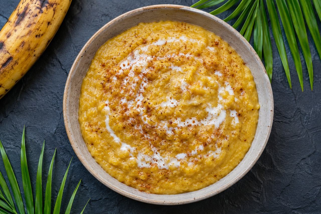 Yellow plantain porridge: naturally sweet, no added sugar required