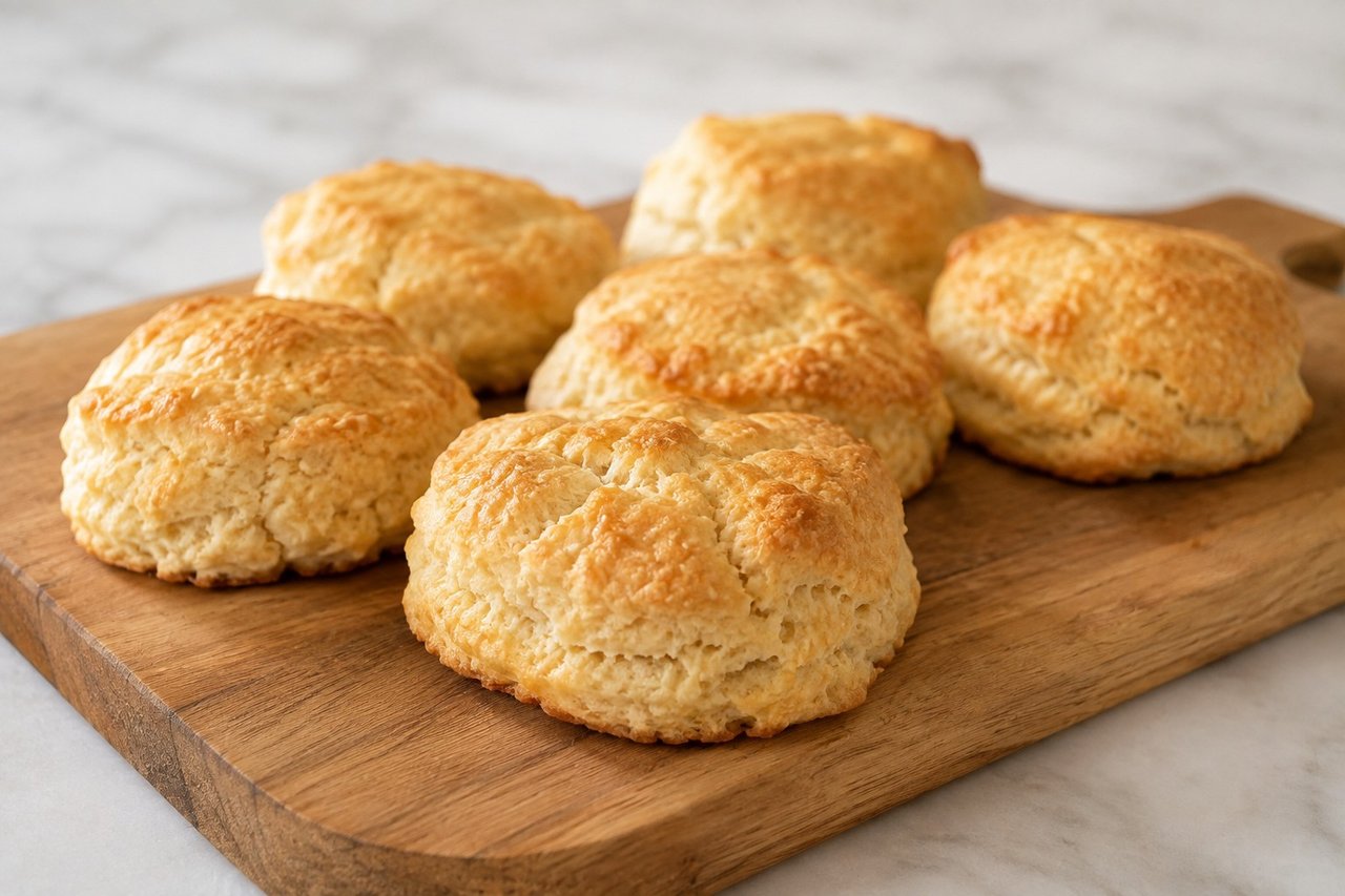 grain-free AIP biscuits made with cassava flour and palm shortening, baked until golden