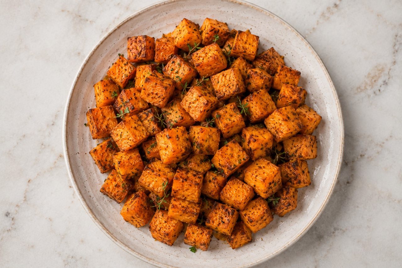 Air Fried Sweet Potato Cubes
