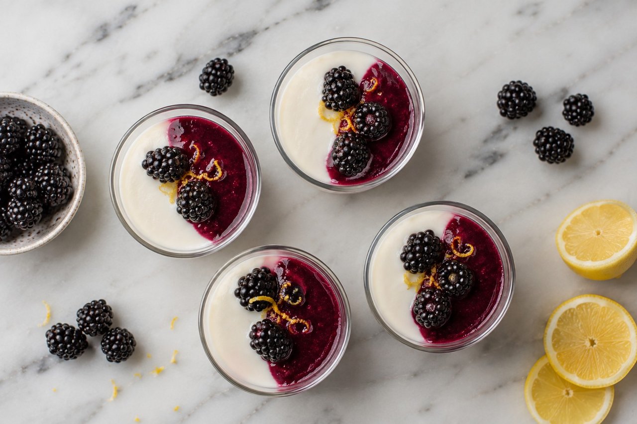 Blackberry Lemon Panna Cotta