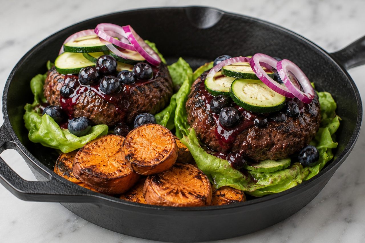 Blueberry BBQ Bison Burgers