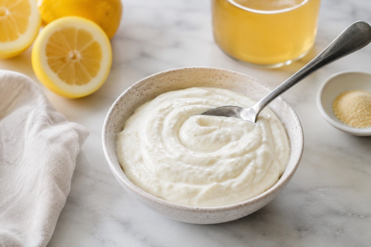 AIP egg-free mayonnaise: a coconut cream and avocado oil emulsion in 5 minutes