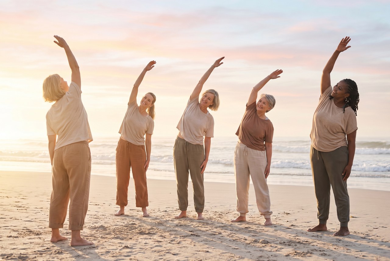 Gentle movement on the beach at sunrise